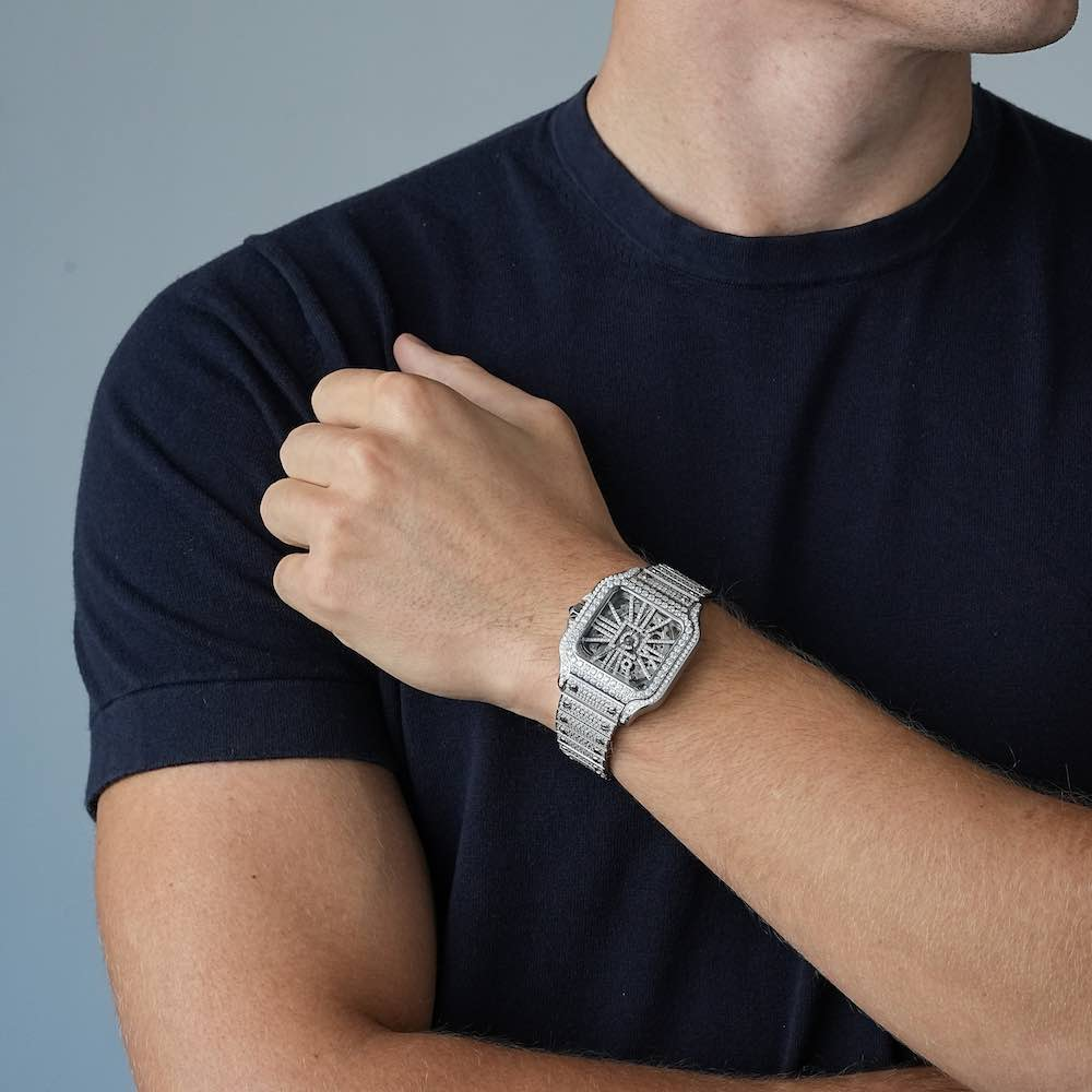 Moissanite Skeleton Watch 42MM