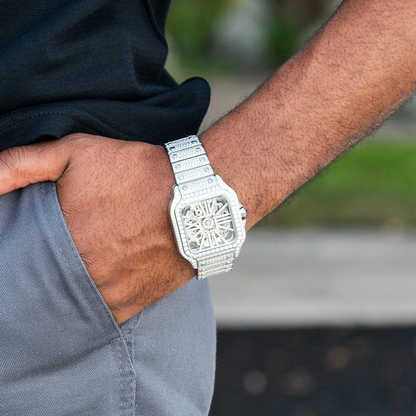 Moissanite Skeleton Watch 42MM