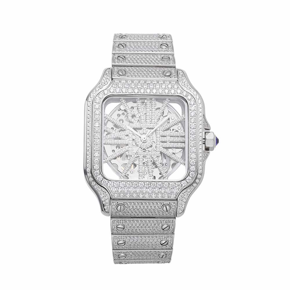 Moissanite Skeleton Watch 42MM