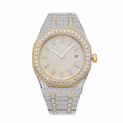 Moissanite Watch 44MM Yellow Gold