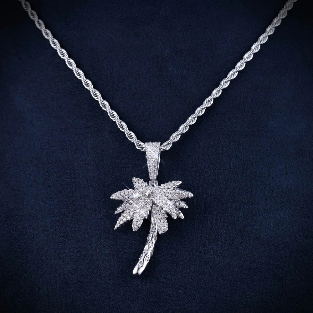VVS Palm Tree Pendant 14K Gold