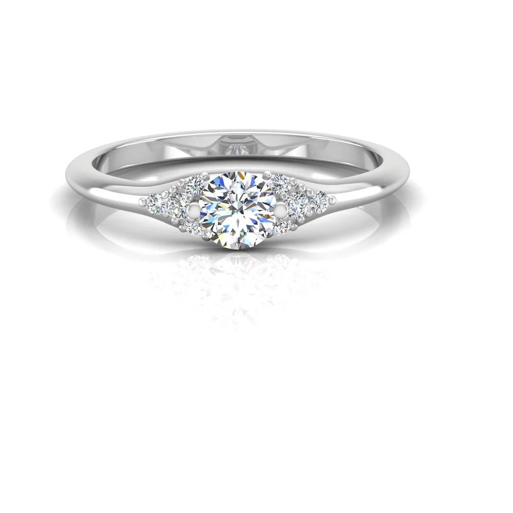 Round Moissanite Engagement Ring