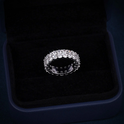 VVS 2-Row Iced Band Ring 14K Gold